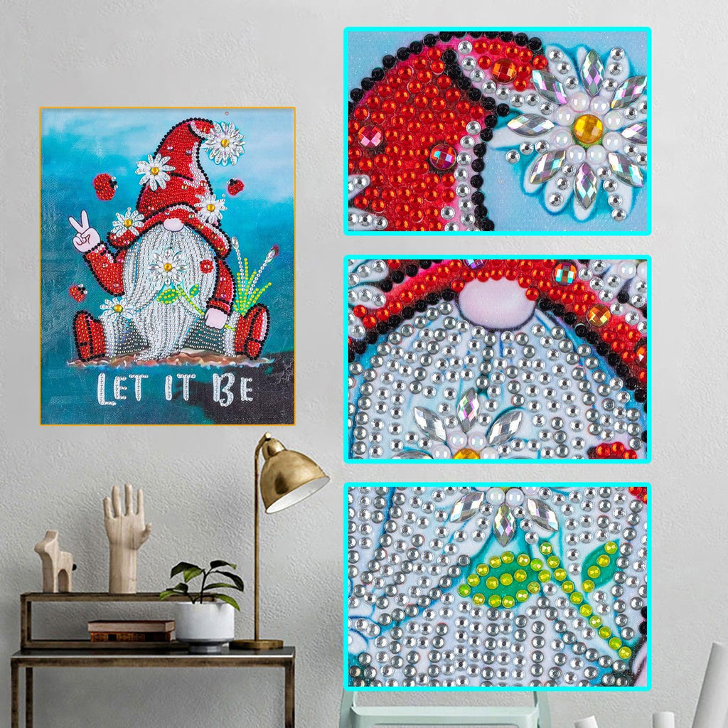 Crystal Rhinestone Diamond Painting Kit - Christmas gnome - Hibah-Diamond painting art studio