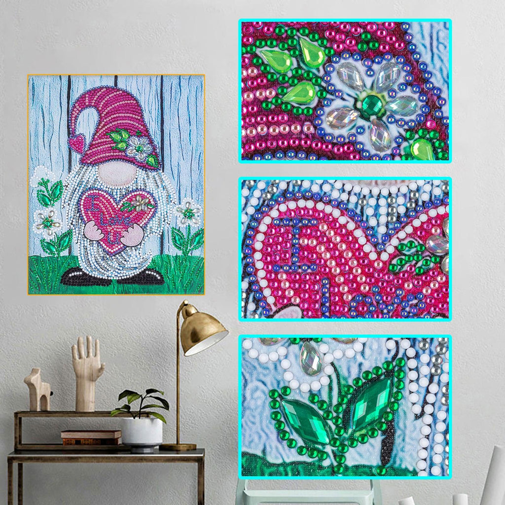 Crystal Rhinestone Diamond Painting Kit - Christmas gnome - Hibah-Diamond painting art studio