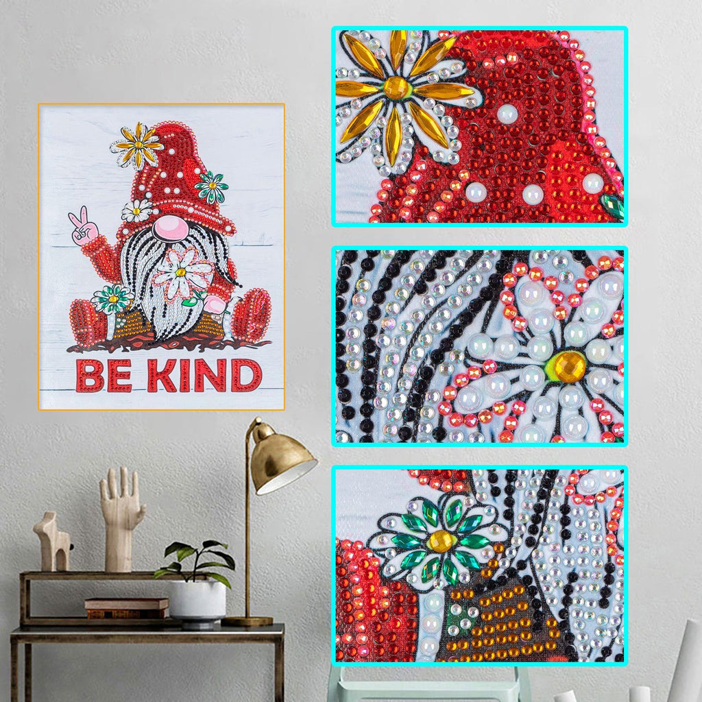 Crystal Rhinestone Diamond Painting Kit - Christmas gnome - Hibah-Diamond painting art studio