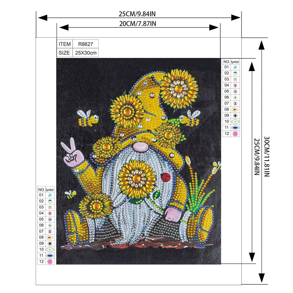 Crystal Rhinestone Diamond Painting Kit - Christmas gnome - Hibah-Diamond painting art studio