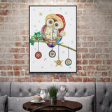 Crystal Rhinestone Diamond Painting Kit - Christmas Owl - Hibah-Diamond painting art studio