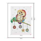 Crystal Rhinestone Diamond Painting Kit - Christmas Owl - Hibah-Diamond painting art studio