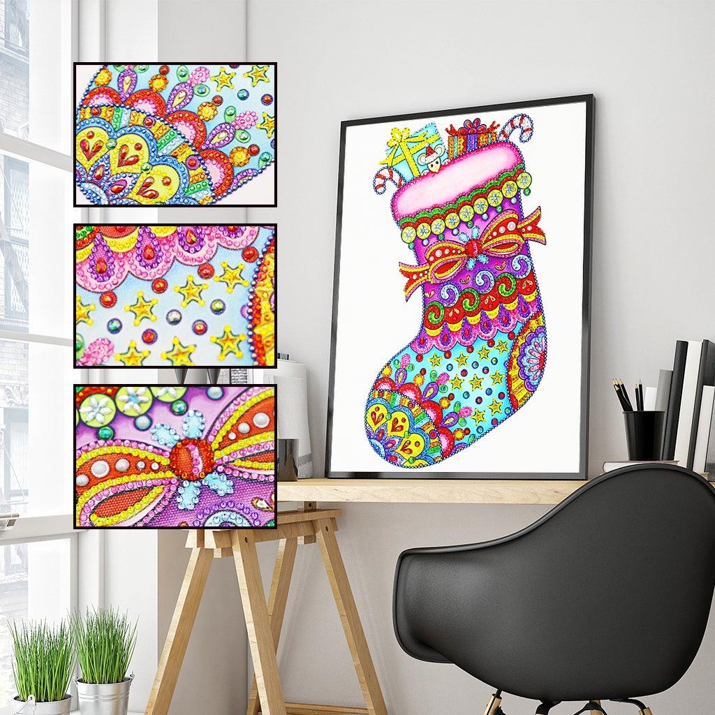 Crystal Rhinestone Diamond Painting Kit - Christmas stocking - Hibah-Diamond painting art studio