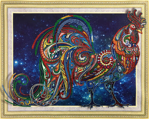 Crystal Rhinestone Diamond Painting Kit - Cock (16x20inch) - Hibah-Diamond painting art studio