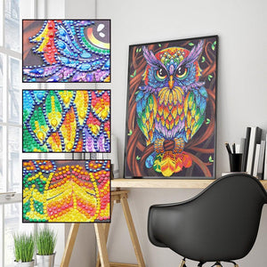 Crystal Rhinestone Diamond Painting Kit - Color owl - Hibah-Diamond painting art studio