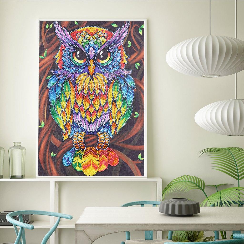 Crystal Rhinestone Diamond Painting Kit - Color owl - Hibah-Diamond painting art studio