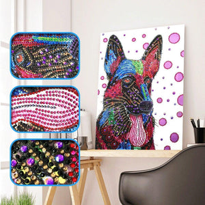 Crystal Rhinestone Diamond Painting Kit - Colorful Dog - Hibah-Diamond painting art studio