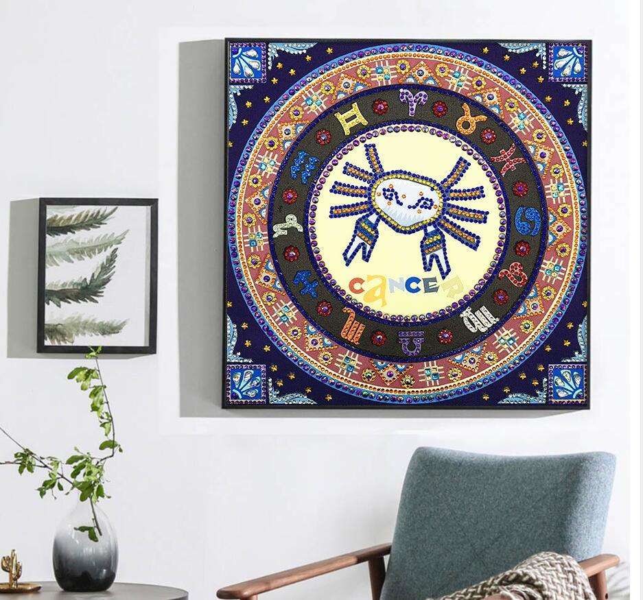 Crystal Rhinestone Diamond Painting Kit - Compass Cancer - Hibah-Diamond painting art studio