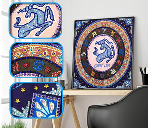 Crystal Rhinestone Diamond Painting Kit - Compass Capricorn - Hibah-Diamond painting art studio