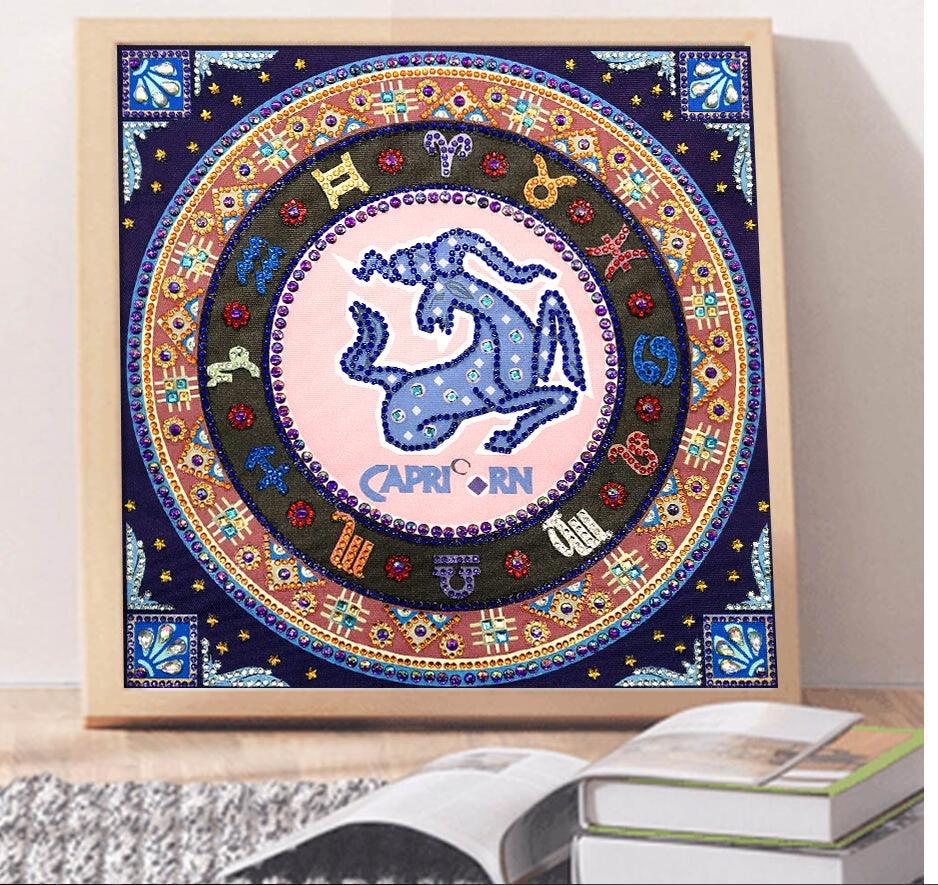 Crystal Rhinestone Diamond Painting Kit - Compass Capricorn - Hibah-Diamond painting art studio