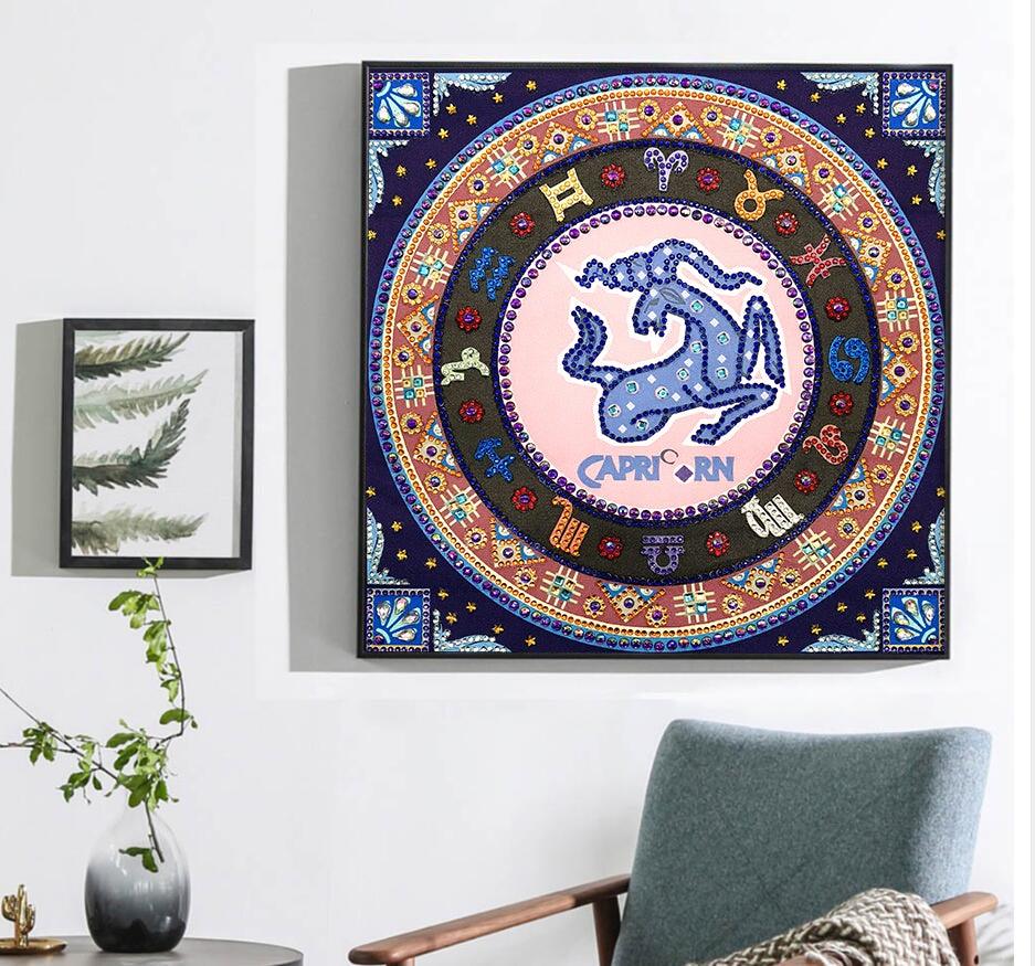 Crystal Rhinestone Diamond Painting Kit - Compass Capricorn - Hibah-Diamond painting art studio