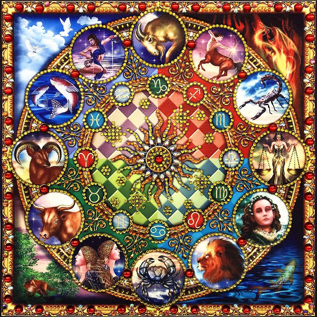 Crystal Rhinestone Diamond Painting Kit - Compass constellation animal - Hibah-Diamond painting art studio