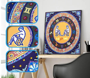 Crystal Rhinestone Diamond Painting Kit- Compass Gemini - Hibah-Diamond?painting art studio