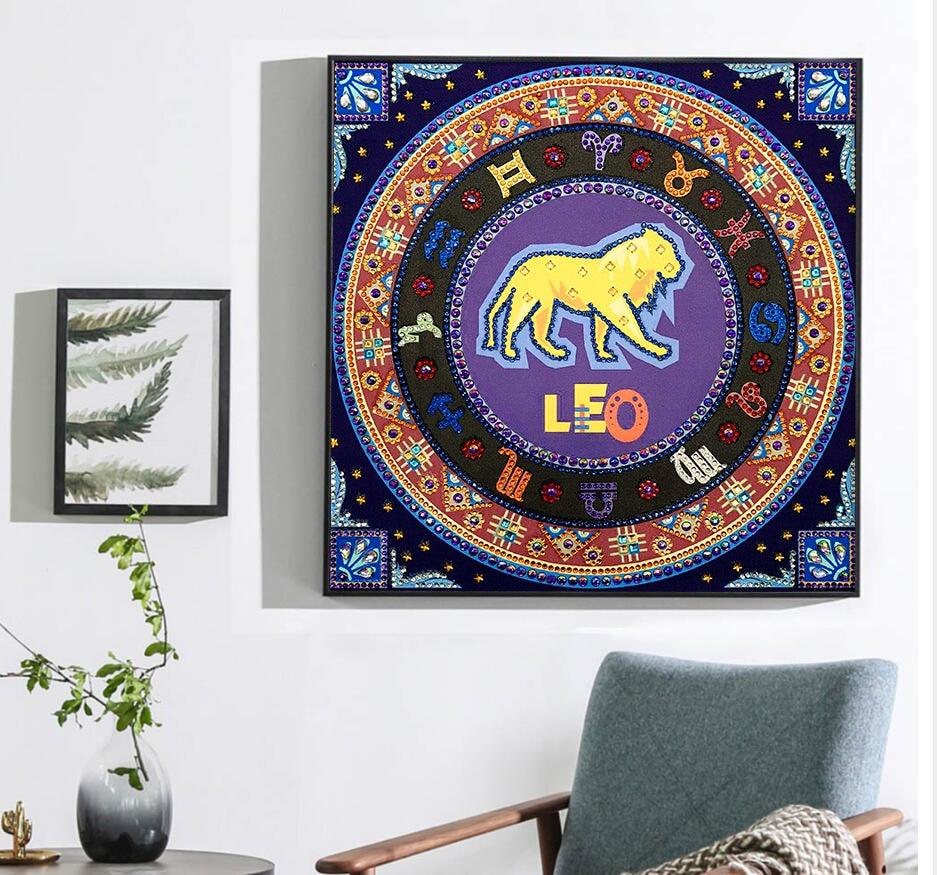 Crystal Rhinestone Diamond Painting Kit - Compass LEO - Hibah-Diamond painting art studio