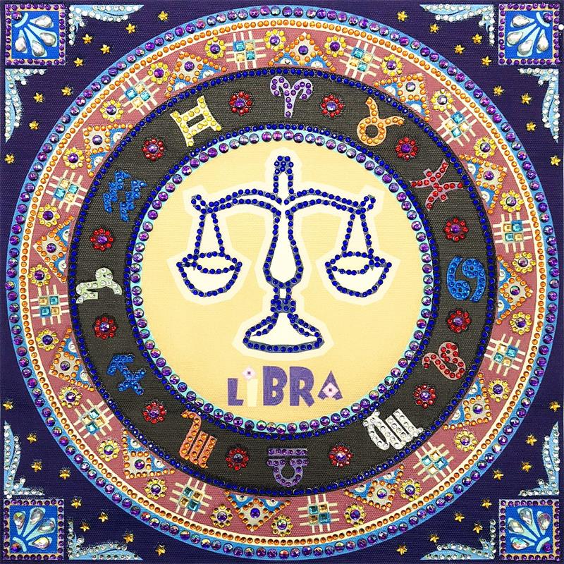 Crystal Rhinestone Diamond Painting Kit - Compass Libra - Hibah-Diamond painting art studio