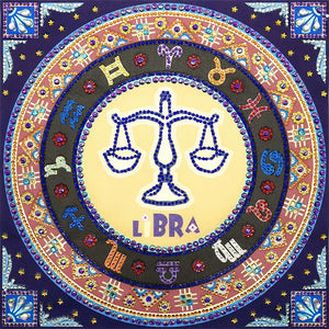 Crystal Rhinestone Diamond Painting Kit - Compass Libra - Hibah-Diamond painting art studio