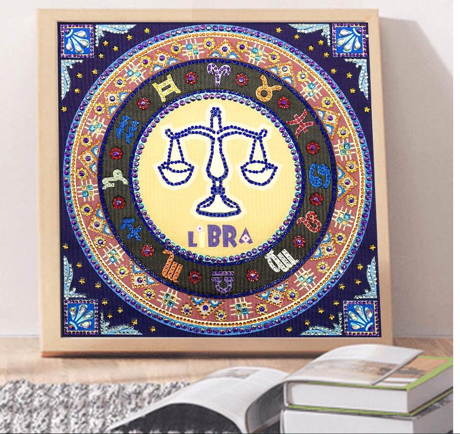 Crystal Rhinestone Diamond Painting Kit - Compass Libra - Hibah-Diamond painting art studio