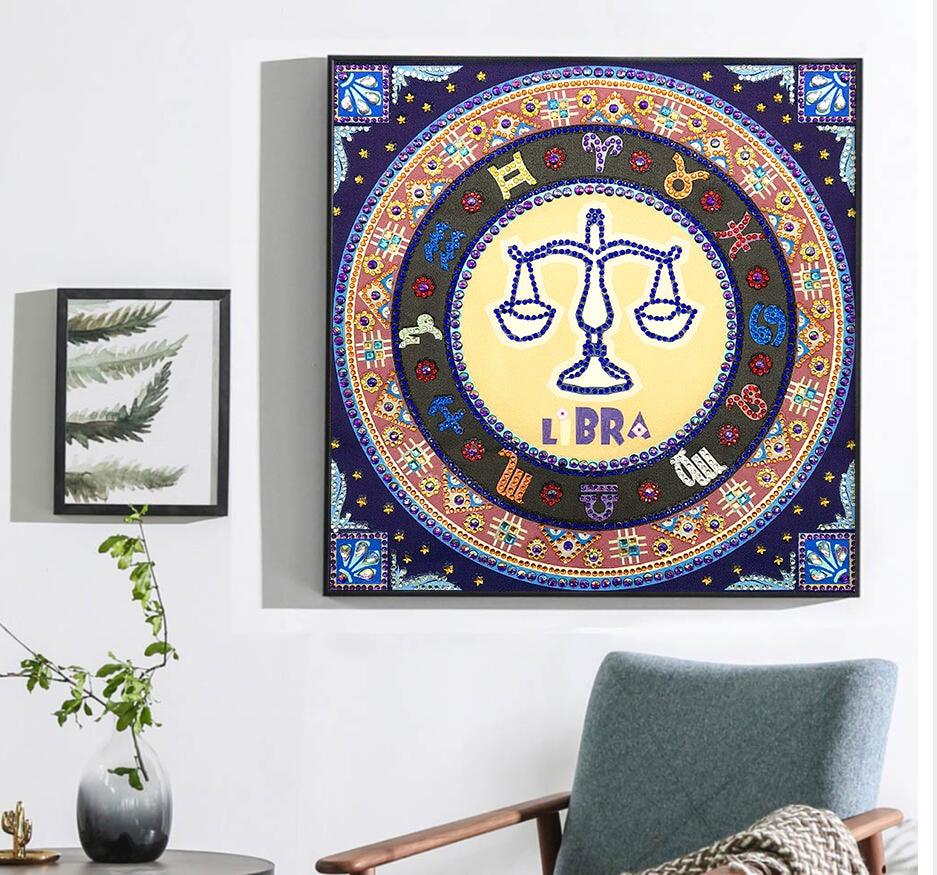 Crystal Rhinestone Diamond Painting Kit - Compass Libra - Hibah-Diamond painting art studio