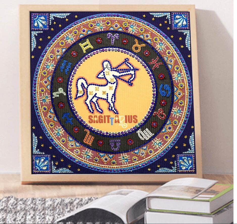 Crystal Rhinestone Diamond Painting Kit - Compass Sagittarius - Hibah-Diamond painting art studio