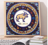 Crystal Rhinestone Diamond Painting Kit - Compass Taurus - Hibah-Diamond painting art studio