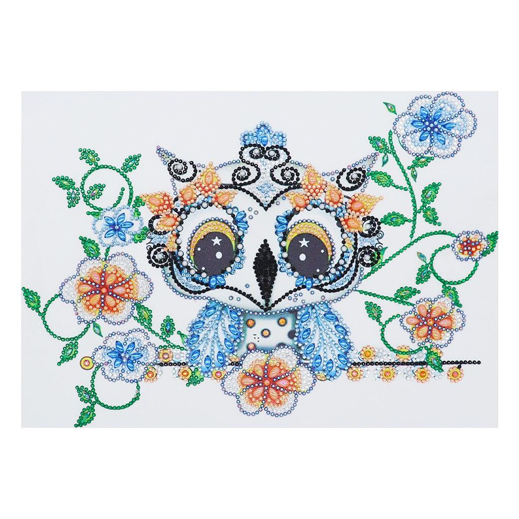 Crystal Rhinestone Diamond Painting Kit - Cute blue owl - Hibah-Diamond painting art studio