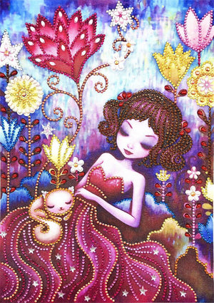 Crystal Rhinestone Diamond Painting Kit - Cute girl - Hibah-Diamond painting art studio