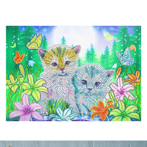 Crystal Rhinestone Diamond Painting Kit - Cute kitten - Hibah-Diamond painting art studio