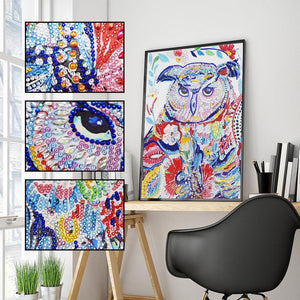 Crystal Rhinestone Diamond Painting Kit - Cute owl - Hibah-Diamond painting art studio