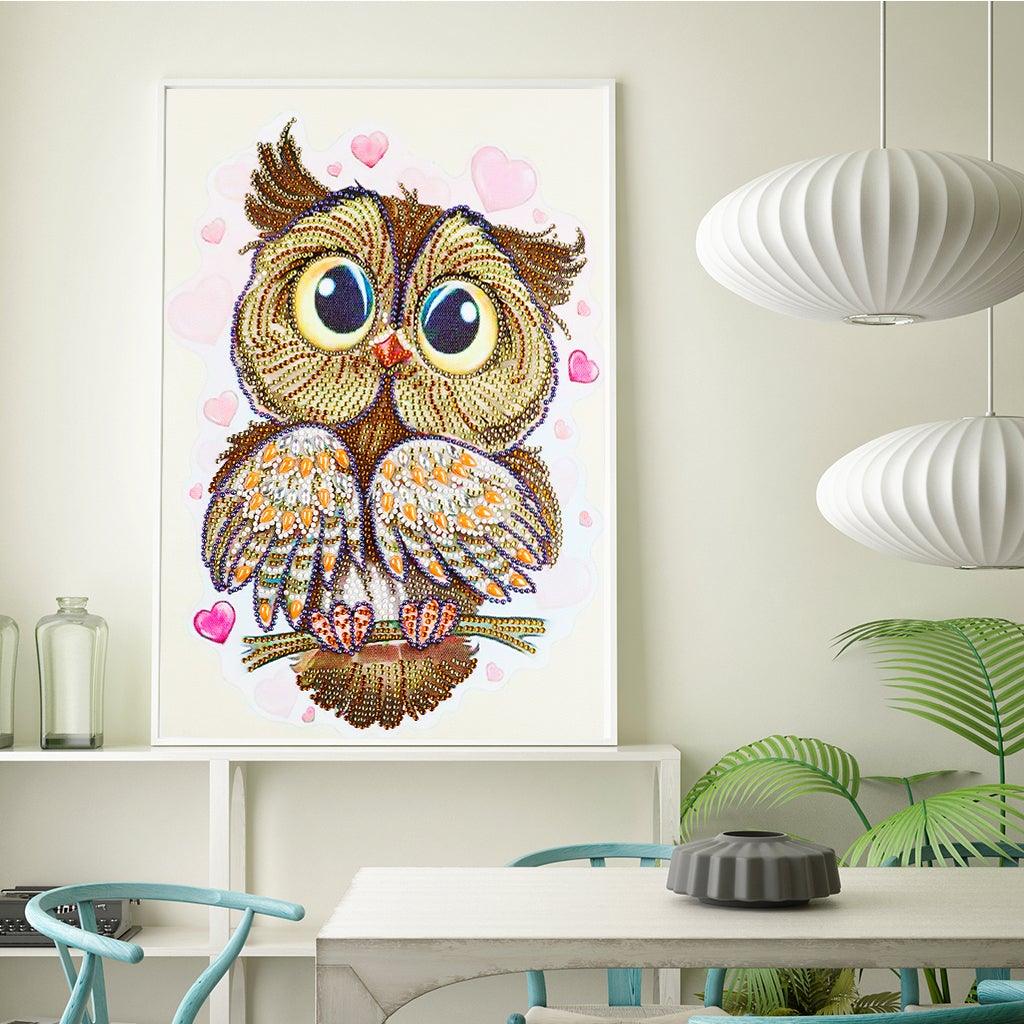 Crystal Rhinestone Diamond Painting Kit - Cute owl - Hibah-Diamond painting art studio