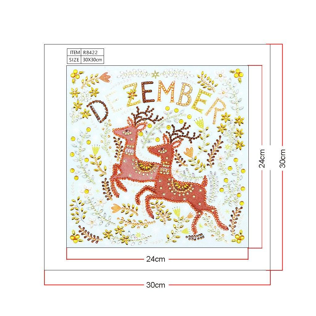 Crystal Rhinestone Diamond Painting Kit - December deer - Hibah-Diamond painting art studio