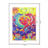 Crystal Rhinestone Diamond Painting Kit - Dolphin couple - Hibah-Diamond painting art studio