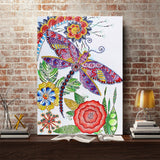 Crystal Rhinestone Diamond Painting Kit - Dragonfly Flower - Hibah-Diamond painting art studio