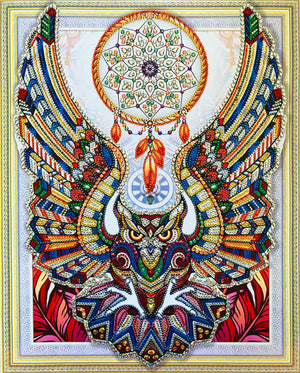 Crystal Rhinestone Diamond Painting Kit - Dreamcatcher eagle (18.5x22.5inch) - Hibah-Diamond painting art studio
