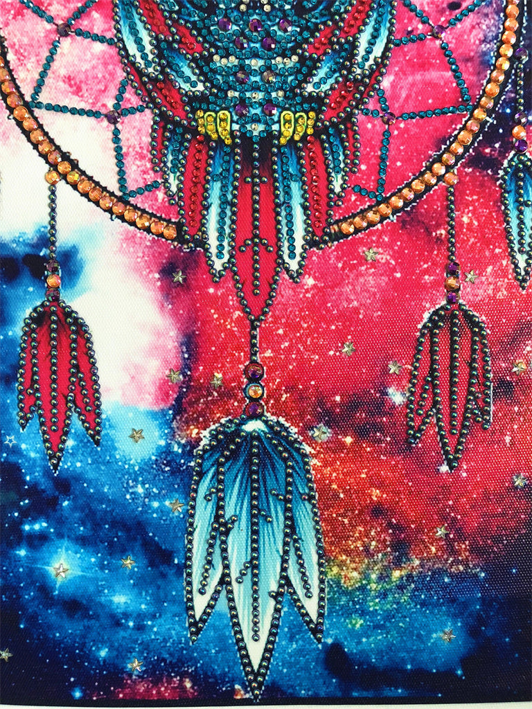 Crystal Rhinestone Diamond Painting Kit - Dreamcatcher Owl - Hibah-Diamond painting art studio