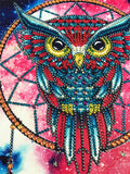 Crystal Rhinestone Diamond Painting Kit - Dreamcatcher Owl - Hibah-Diamond painting art studio