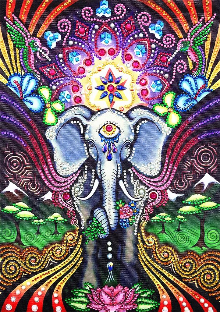 Crystal Rhinestone Diamond Painting Kit - Elephant - Hibah-Diamond painting art studio