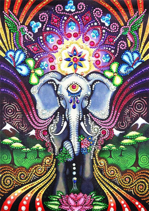 Crystal Rhinestone Diamond Painting Kit - Elephant - Hibah-Diamond painting art studio