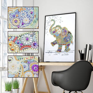 Crystal Rhinestone Diamond Painting Kit - Elephant playing in the water - Hibah-Diamond painting art studio