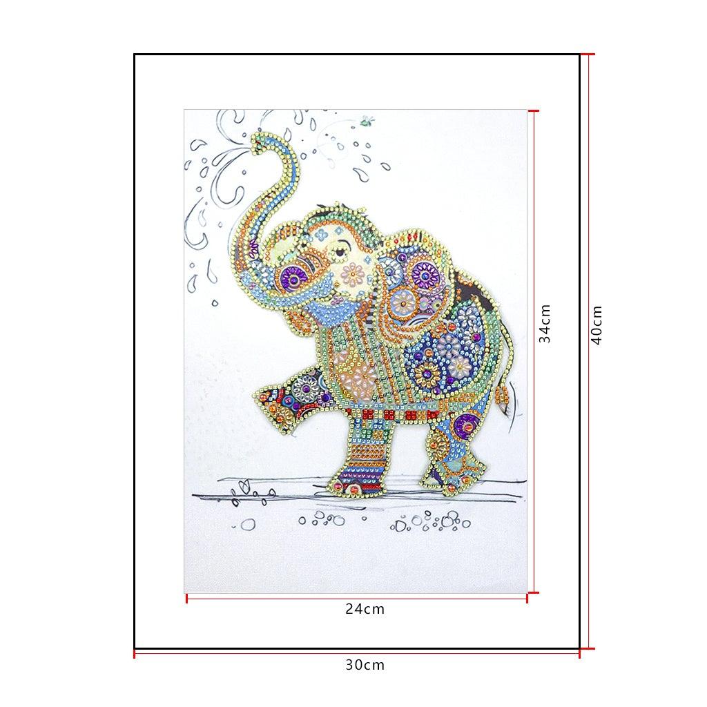 Crystal Rhinestone Diamond Painting Kit - Elephant playing in the water - Hibah-Diamond painting art studio