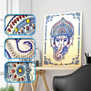 Crystal Rhinestone Diamond Painting Kit - Elephant Trunk Buddha - Hibah-Diamond painting art studio