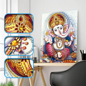 Crystal Rhinestone Diamond Painting Kit - Elephant Trunk Buddha - Hibah-Diamond painting art studio