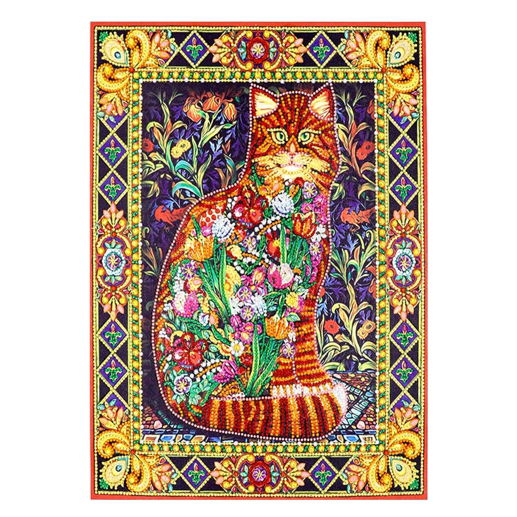 Crystal Rhinestone Diamond Painting Kit - Flower Cat (16x20inch) - Hibah-Diamond painting art studio