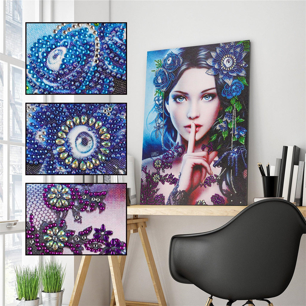Crystal Rhinestone Diamond Painting Kit - Flower Dress Beauty - Hibah-Diamond painting art studio