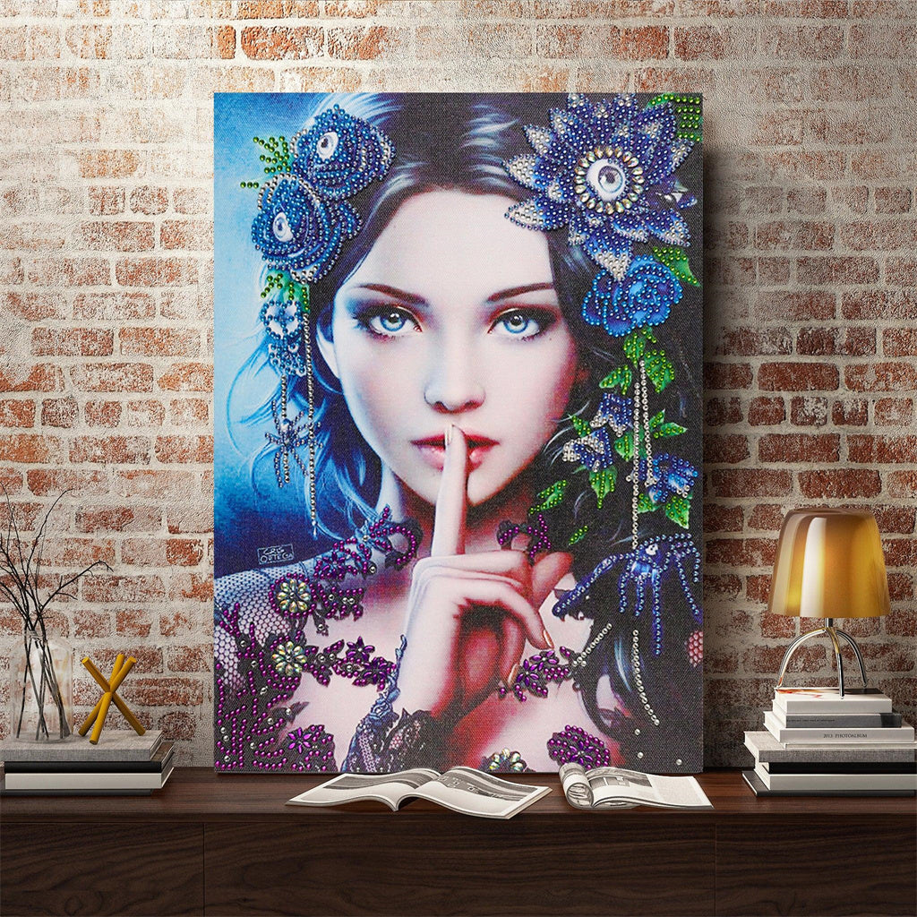 Crystal Rhinestone Diamond Painting Kit - Flower Dress Beauty - Hibah-Diamond painting art studio