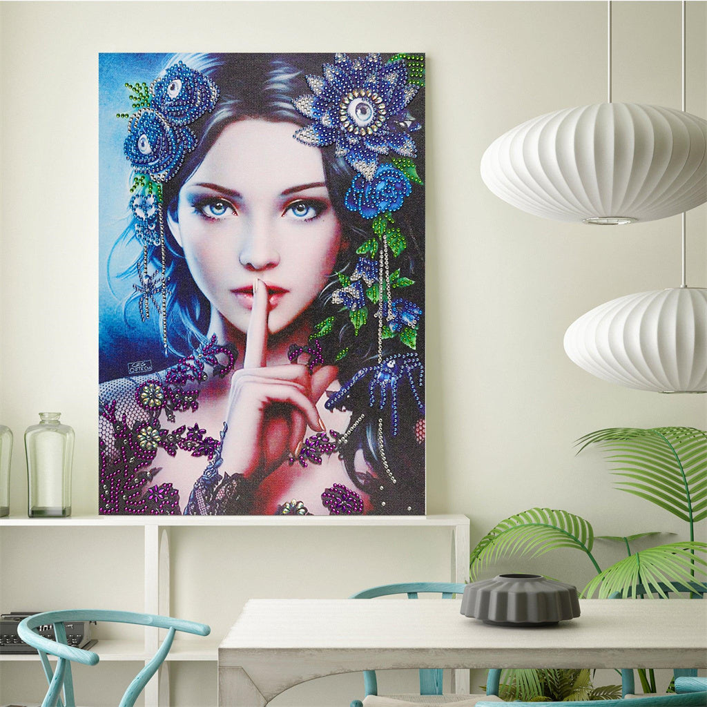 Crystal Rhinestone Diamond Painting Kit - Flower Dress Beauty - Hibah-Diamond painting art studio