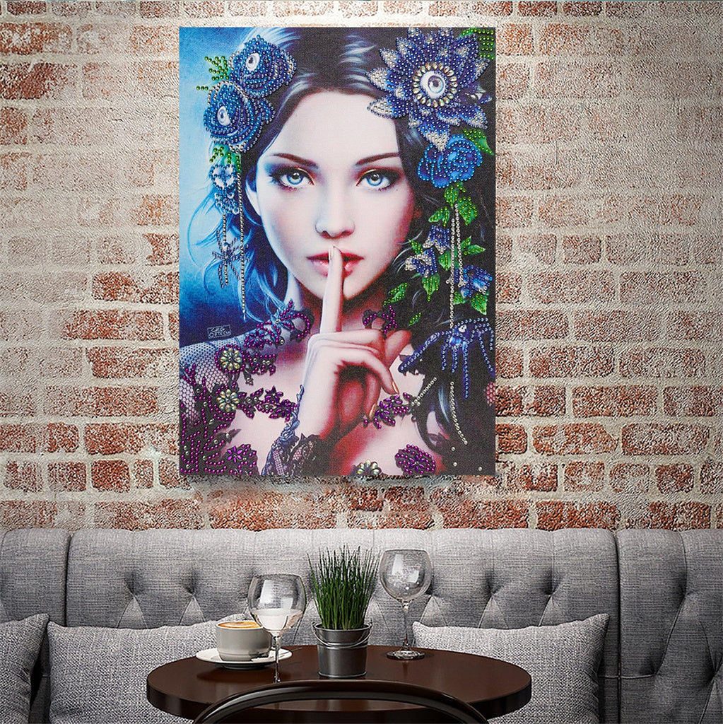 Crystal Rhinestone Diamond Painting Kit - Flower Dress Beauty - Hibah-Diamond painting art studio