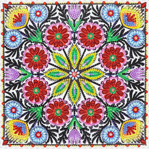 Crystal Rhinestone Diamond Painting Kit - Flower Mandala - Hibah-Diamond painting art studio