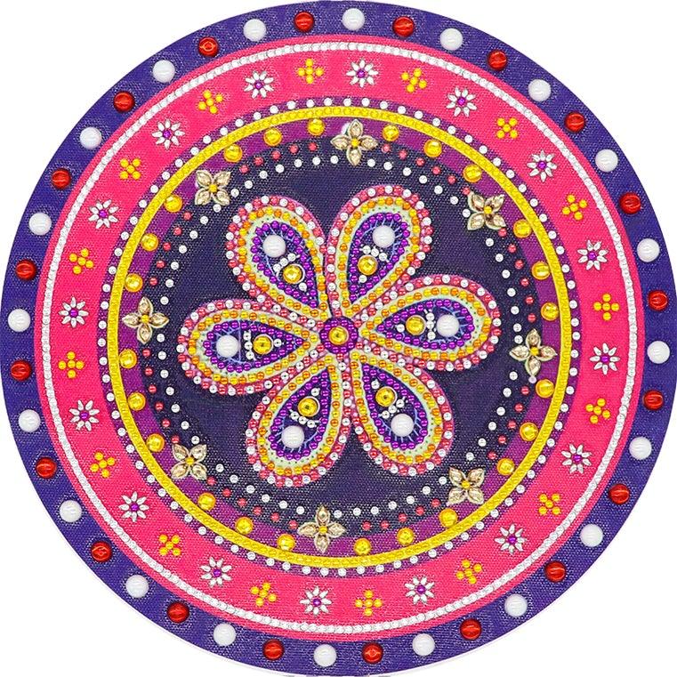 Crystal Rhinestone Diamond Painting Kit - Flower Mandala - Hibah-Diamond painting art studio