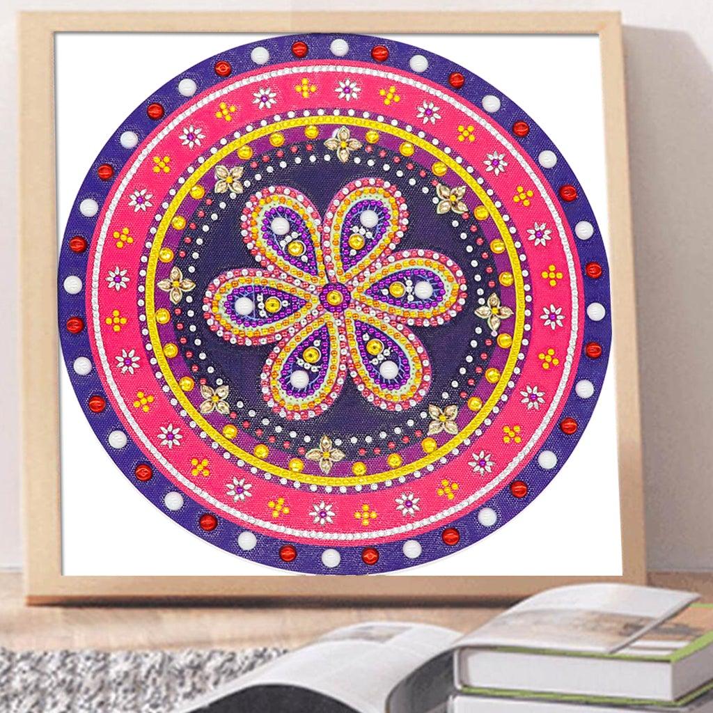 Crystal Rhinestone Diamond Painting Kit - Flower Mandala - Hibah-Diamond painting art studio