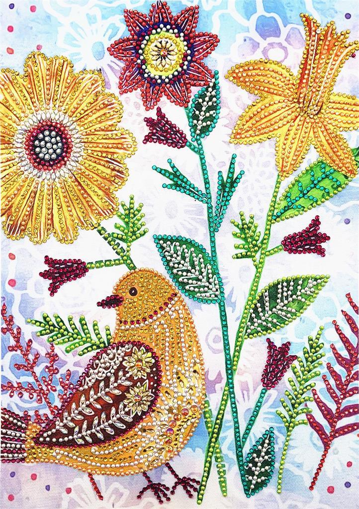 Crystal Rhinestone Diamond Painting Kit - Flowers and Birds - Hibah-Diamond painting art studio